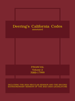 cover image of Deering's California Financial Code Annotated